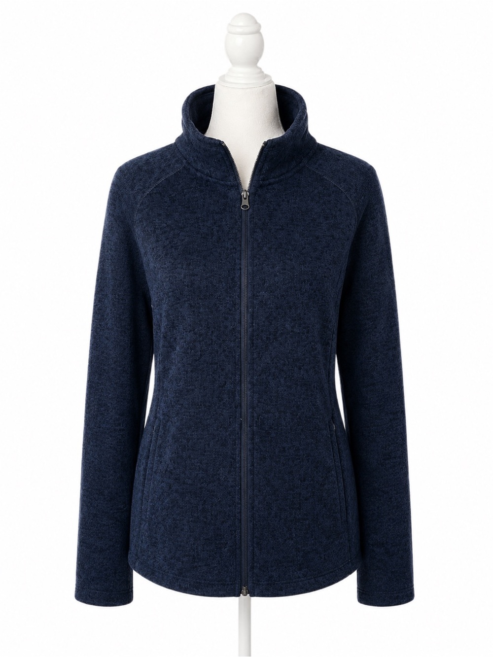 Eddie Bauer NWT Sweater Fleece Jacket Women’s XL Blue Full Zip Mock Neck $65